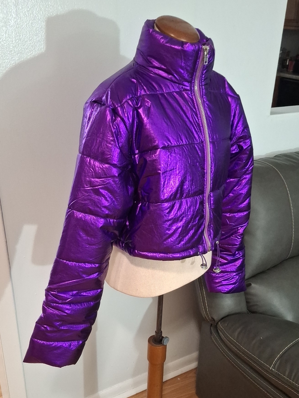 Fashion Nova / Show Time Puffer Jacket- W Sz Medium - Picture 2 of 8